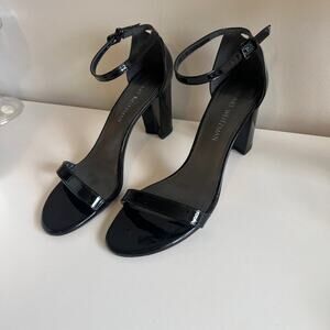 Stuart Weitzman Nearlynude Black Patent Leather Heels 10